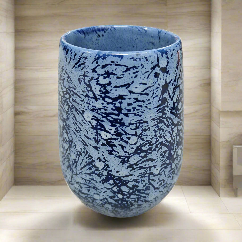 Blue Ceramic Toothbrush Holder