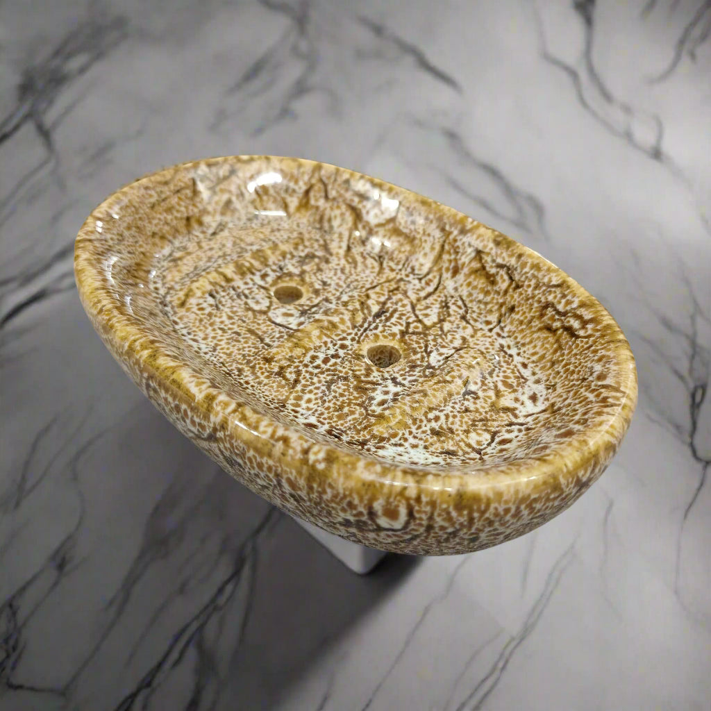 Decorative ceramic soap tray on a countertop in a kitchen setting, perfect for gifting