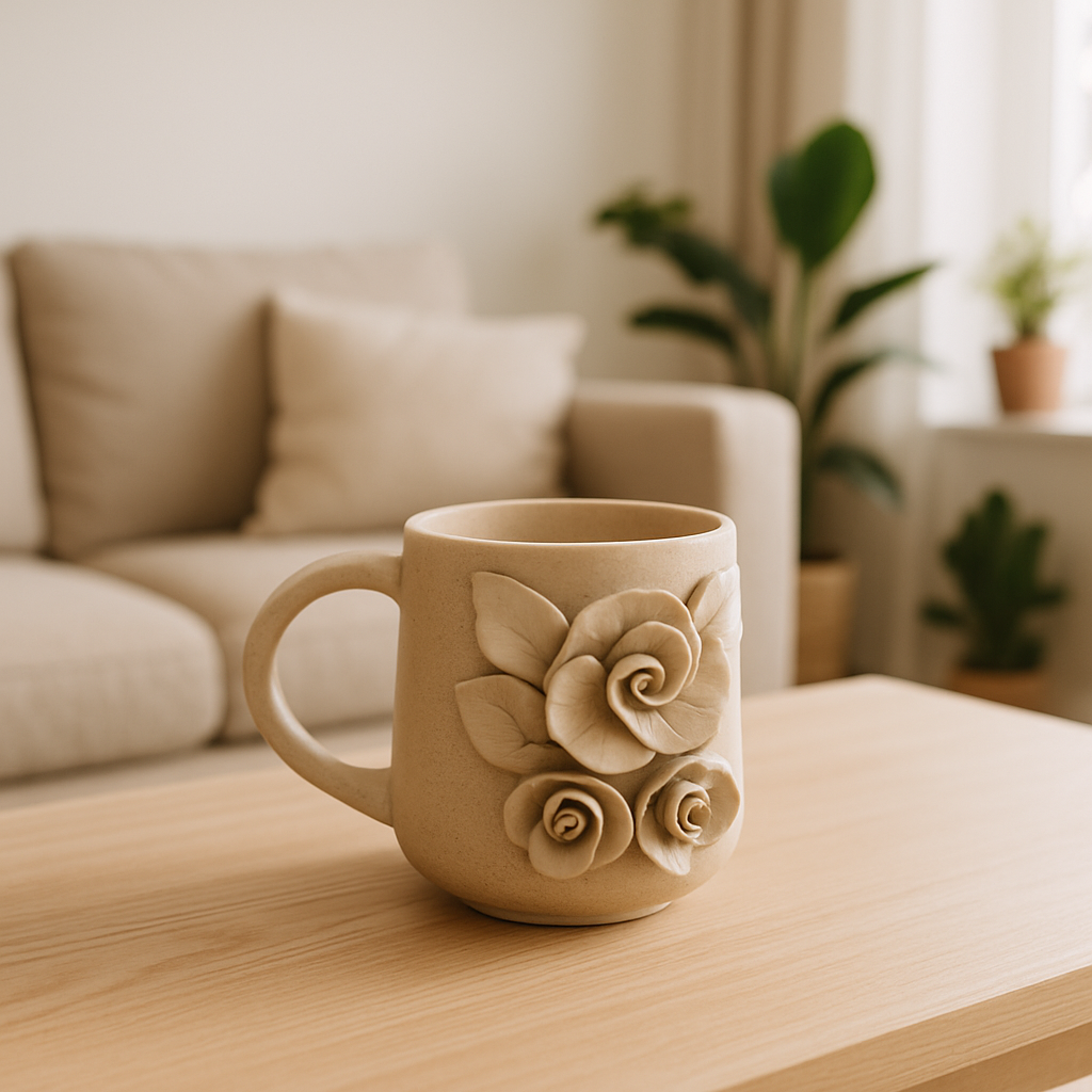 Ceramic Floral Matte Cup | 250 ml | Ideal for Gifting