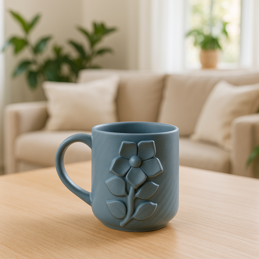 Ceramic Floral Matte Cup | 250 ml | Ideal for Gifting