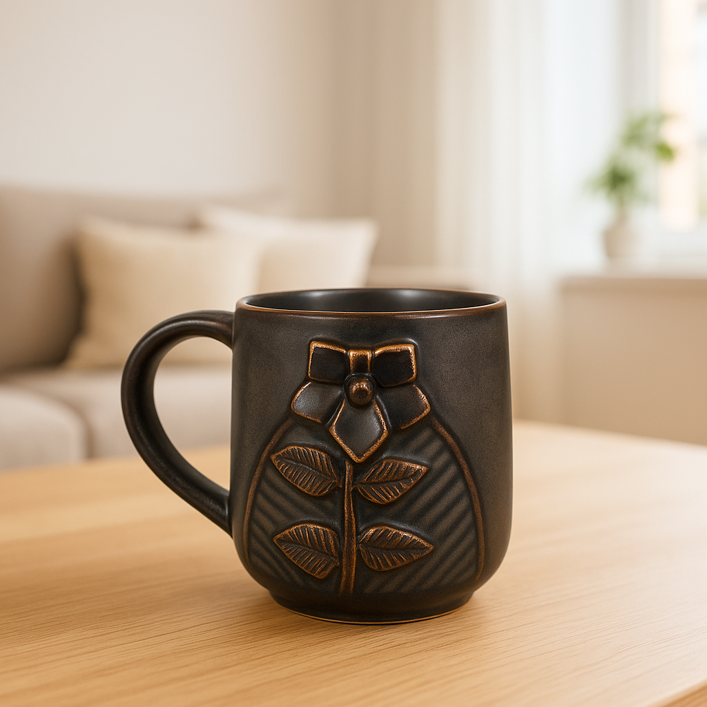 Ceramic Floral Matte Cup | 250 ml | Ideal for Gifting