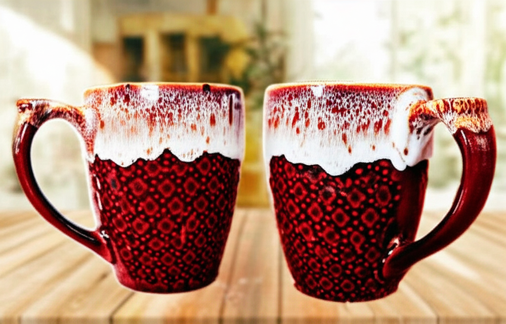 Ceramic Milk/Coffee Mug Dual Shade Brown Set of 2 (250 ml each)
