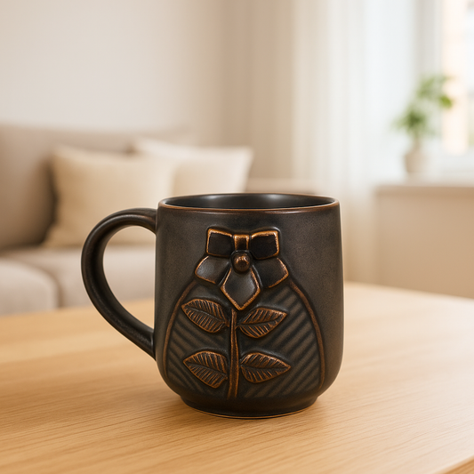 Ceramic Floral Matte Cup | 250 ml | Ideal for Gifting