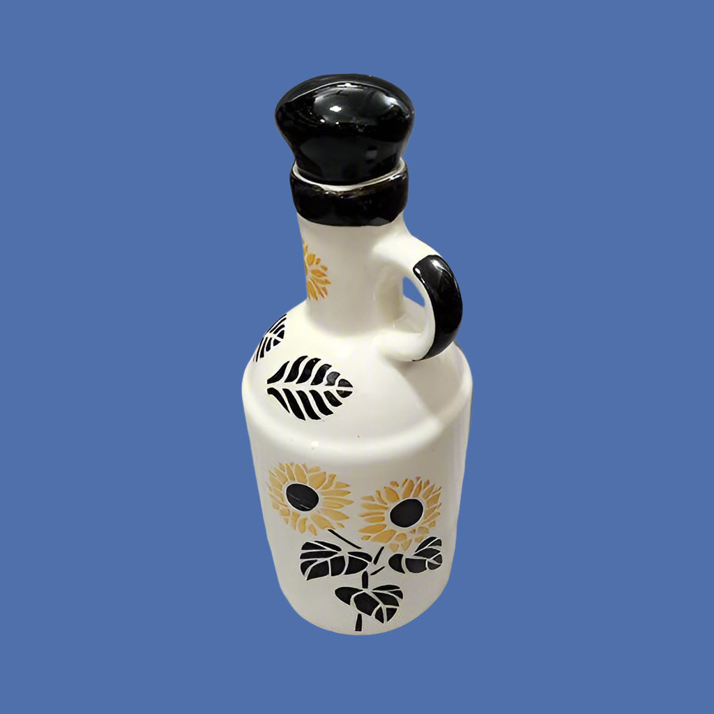 Floral Printed Ceramic Oil Bottle | 1000 ML | Ideal For Gifting